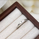 Initial Letter Stackable Band Ring | Silver