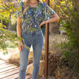 Ribbon Tie Summer Floral Printed Top