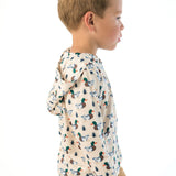 Boys Mallard Marsh Duck Performance Hooded Shirt: Off-White