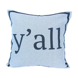 Blue Plaid Y'all Pillow