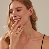 Mother Of Pearl Agate Statement Ring: Gold