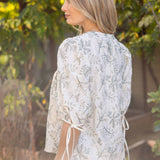 Luann Floral Embroidery Pintuck Detail Top