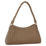 Braided Handle Woven Shoulder Bag: Multiple Colors