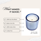 Blue Seaside 1 Wick Colored Glass Candle