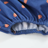 Blue Pumpkin Print Knit Smocked Romper