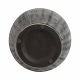 Black Ceramic Ribbed Weathered Handle Vase