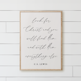 Look For Christ Wood Framed Sign