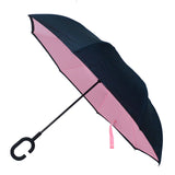Solid Color Double Layer Inverted Umbrella: Brown