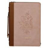 Bible Cover Fashion Pink/Brown Trust Prov. 3:5: Large