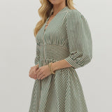 Darcey Green Striped Dress