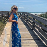 Sleeveless Ocean Vibes Detail Maxi Dress