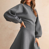 Ballon Sleeve Sweater Dress