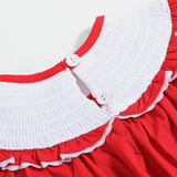Red Santa Smocked Ruffle Romper