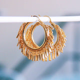 Stainless steel earring with ball chain - gold