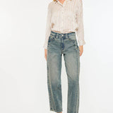 High Rise Slim Barrel Fit Jeans