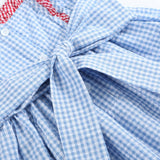 Blue Gingham American Flag Ruffle Dress