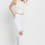 90'S Vintage Crop Flare Jeans | Optic White