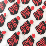 Georgia Red & Black state outline earrings 