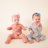 Bamboo 2-Way Convertible Zip Romper | Pink Bow