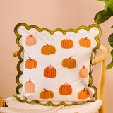 Scalloped Square Throw Pillow | Pumpkin Patch