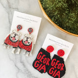 Georgia Red & Black state outline earrings 