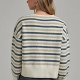 Multi Color Stripe Basic Casual Daily Sweater Top