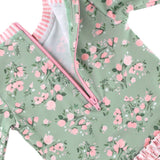 Tea Roses Long Sleeve One Piece Rash Guard Swimsuit