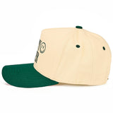 Happy Camper Two Tone Trucker Hat: Dark Green