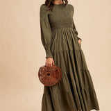 Smocked Swiss Dot Maxi Dress