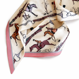 Heritage Equestrian Jumbo Twilly Scarf: Horse & Bridle Print