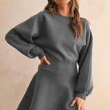 Ballon Sleeve Sweater Dress