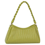 Braided Handle Woven Shoulder Bag: Multiple Colors