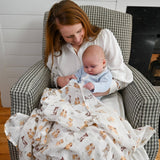 Baby Muslin Swaddle Blanket: Woof Woof