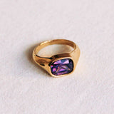 Ring with Oval Crystal Stone