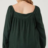 Square Neck Box Pleat Detail Top