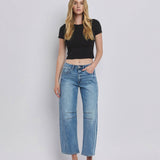 Tingle High Rise Barrel Leg Jeans