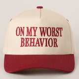 On My Worst Behavior Trucker Hat | Black