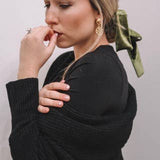 Olive Velvet Bow Scrunchie