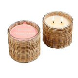 Coconut Rose' 2 Wick Handwoven Candle