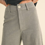 Corduroy Raw Edge Pants | Blue Grey