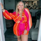 Ombre Effect Smocked Balloon Romper