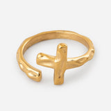 Textured Wrapped Cross Ring