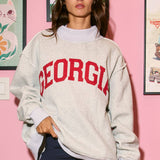 Pre-Order eta 9/31 ‘GEORGIA & GA' Print Reversible Mockneck Sweatshirt