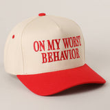 On My Worst Behavior Trucker Hat | Black