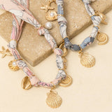 Sea Life Charms Bandana Necklace