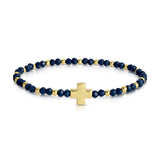 Assorted 4mm Crystal Stretch Bracelets with Single Cross