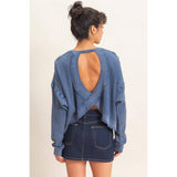 Mineral Wash Waffle Open Back Top