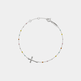 Dainty Boho Color Bead Cross Bracelet