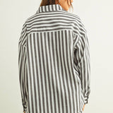 Striped Button Striped Linen Set