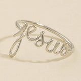 Jesus Cursive Script Word Ring: Multiple Colors